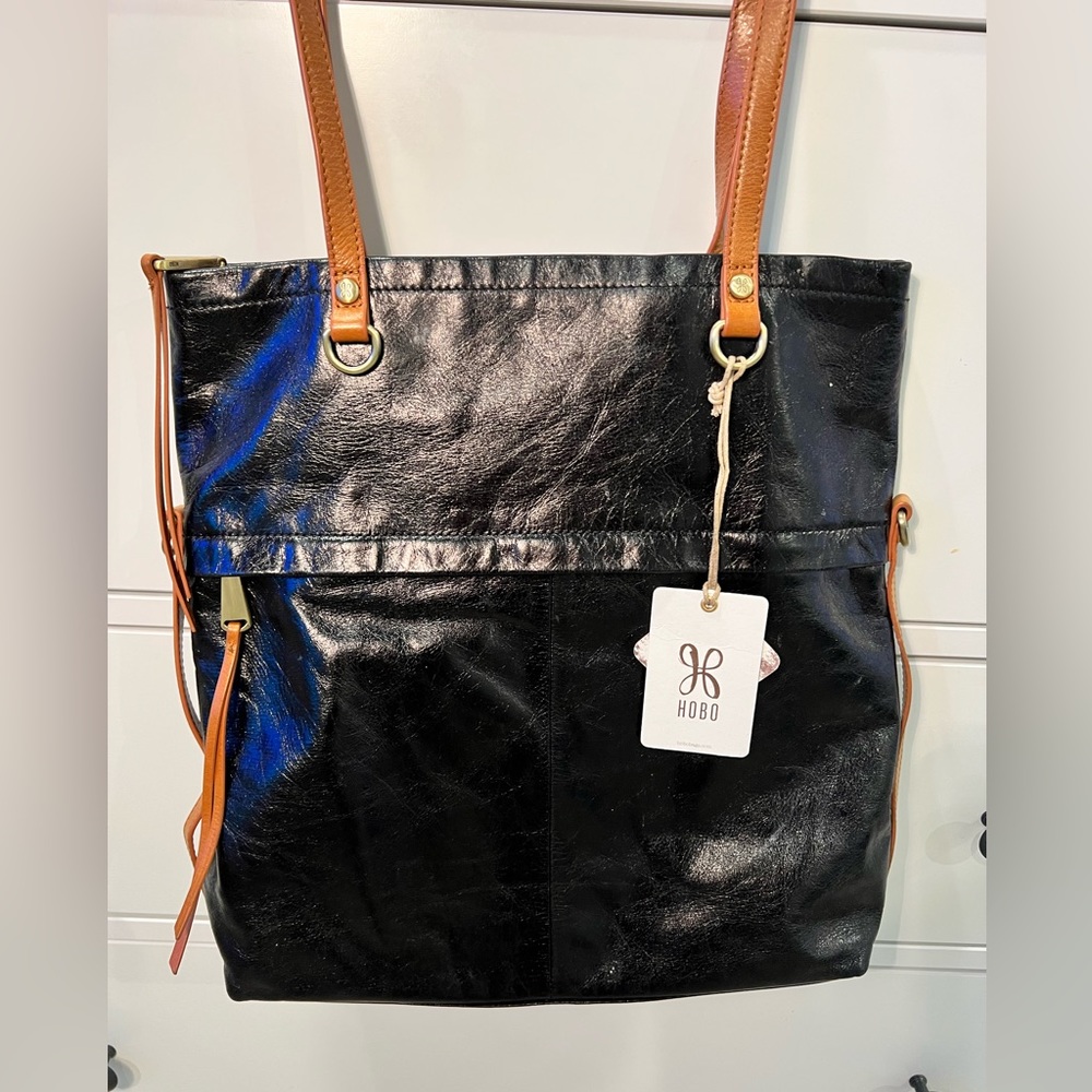 The cutest- HOBO, black patent leather, vintage style,  purse - NEW with tags!
